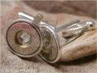 Ammo Cufflink-Silver 45 Auto with Clear Crystal