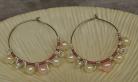 White and Pink Pearl Silver Plated Hoop Earrings