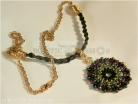 Mandela Pendant-Purple, Black, Gold, and Black Leather with Gold Chain