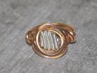 Bronze Ring with Silver Coil Bead