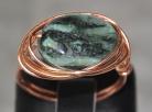 Copper and Green Moss Jasper Ring