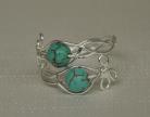 Double Braided Silver Plated and Magnesite Ring