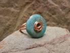 Turquoise Donut Copper Ring